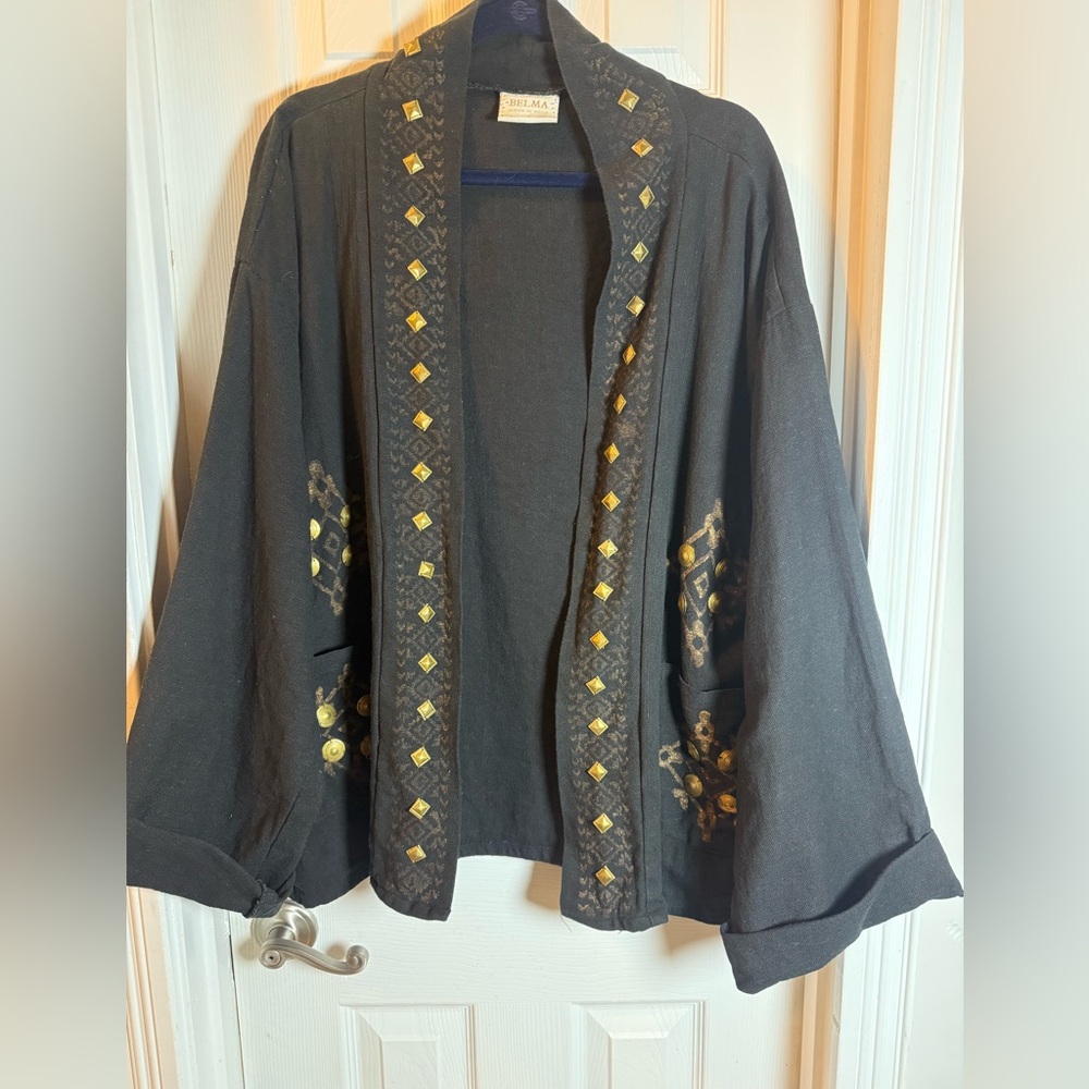 Rustic BELMA New York Kimono Gold Artwork and Studded